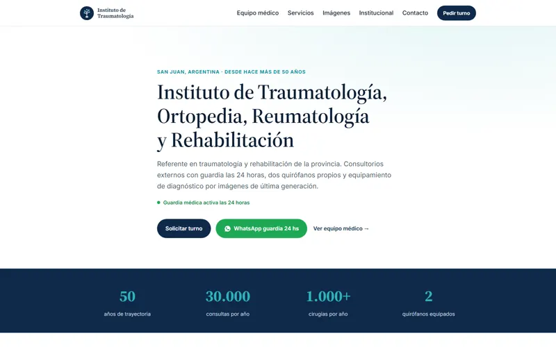 Sitio del Instituto de Traumatología
